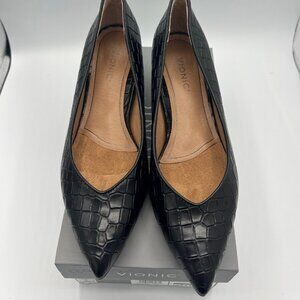 BRAND NEW Vionic Kit Josie Croc Kitten Heels in Black Size 7